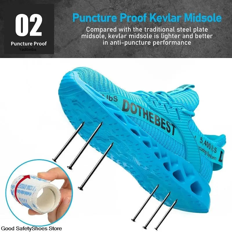 Scarpe antinfortunistiche da uomo per scarpe da ginnastica da lavoro donna uomo scarpe da lavoro con punta in acciaio scarpe protettive di sicurezza leggere anti-sfondamento anti-perforazione