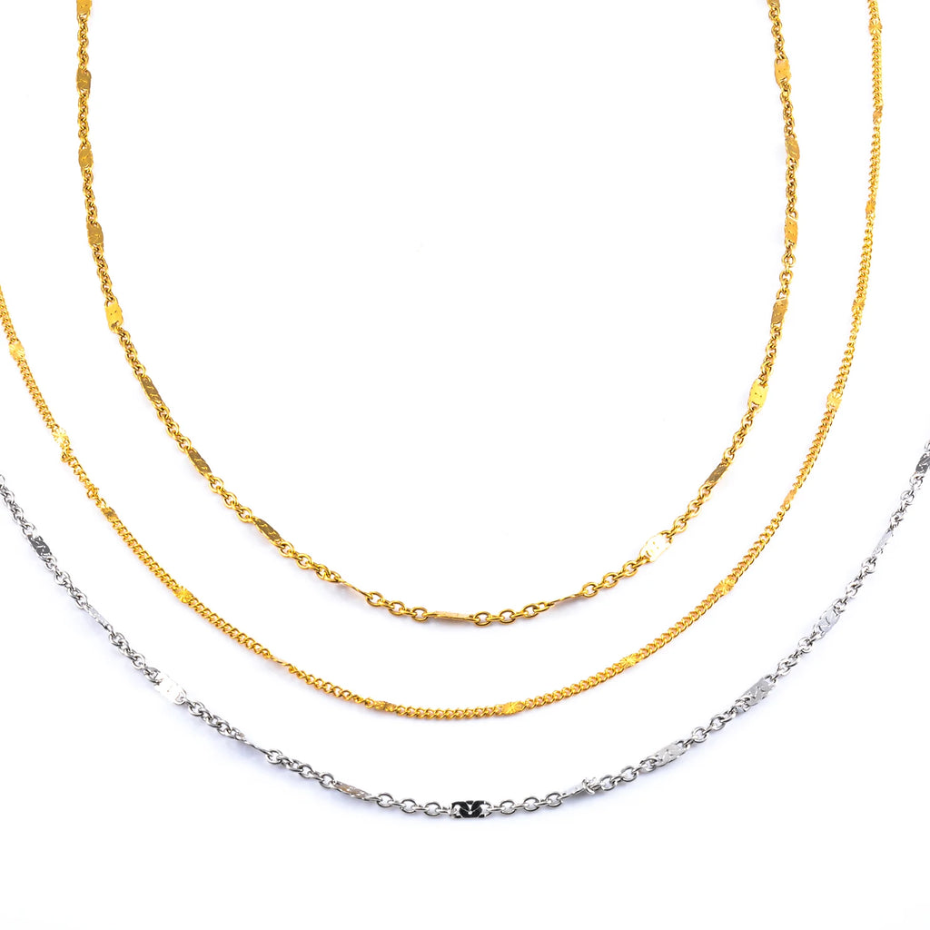 Collana sottile con catena a maglie minuscole in acciaio inossidabile da 1,8 mm di larghezza per donna uomo regalo di gioielli girocollo hip-hop creativo color argento/oro