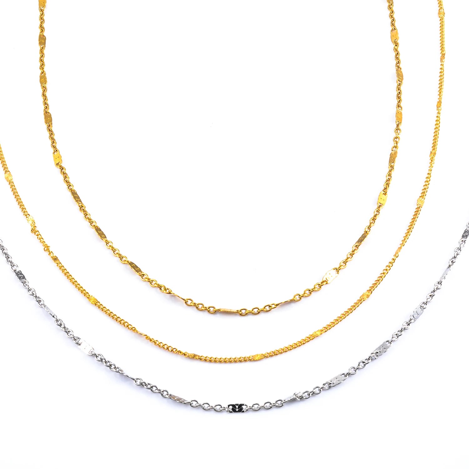 Collana sottile con catena a maglie minuscole in acciaio inossidabile da 1,8 mm di larghezza per donna uomo regalo di gioielli girocollo hip-hop creativo color argento/oro