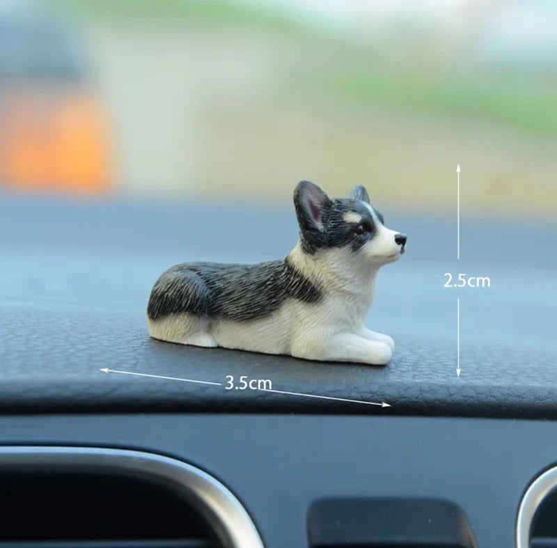 Mini Corgi Car Decoration Resin Crafts Dog Desk Decoration Decoration Simulation Cake Baking Decoration Kawaii Accessories
