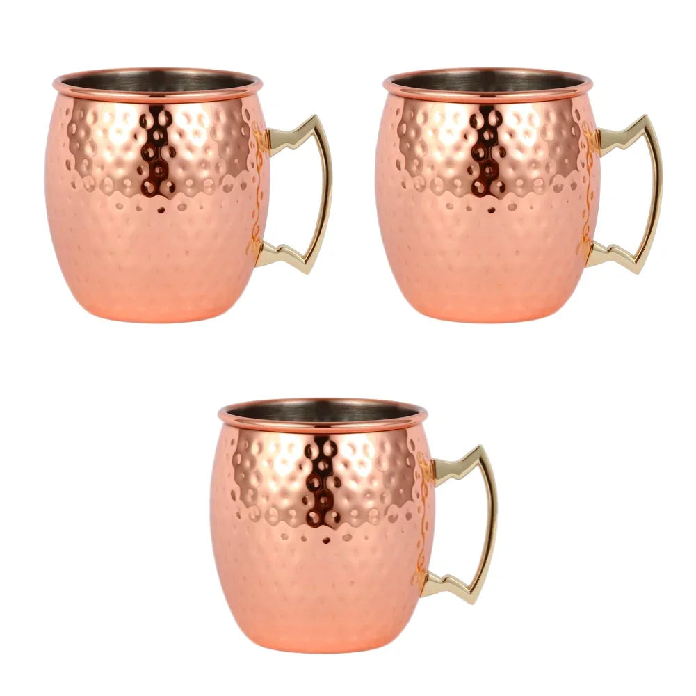 1-6PCS Cocktail Wine Cup Moscow Mule Mugs acciaio inossidabile rame placcato succo tazza di birra tazze da caffè Bar Champagne Party Drinkware