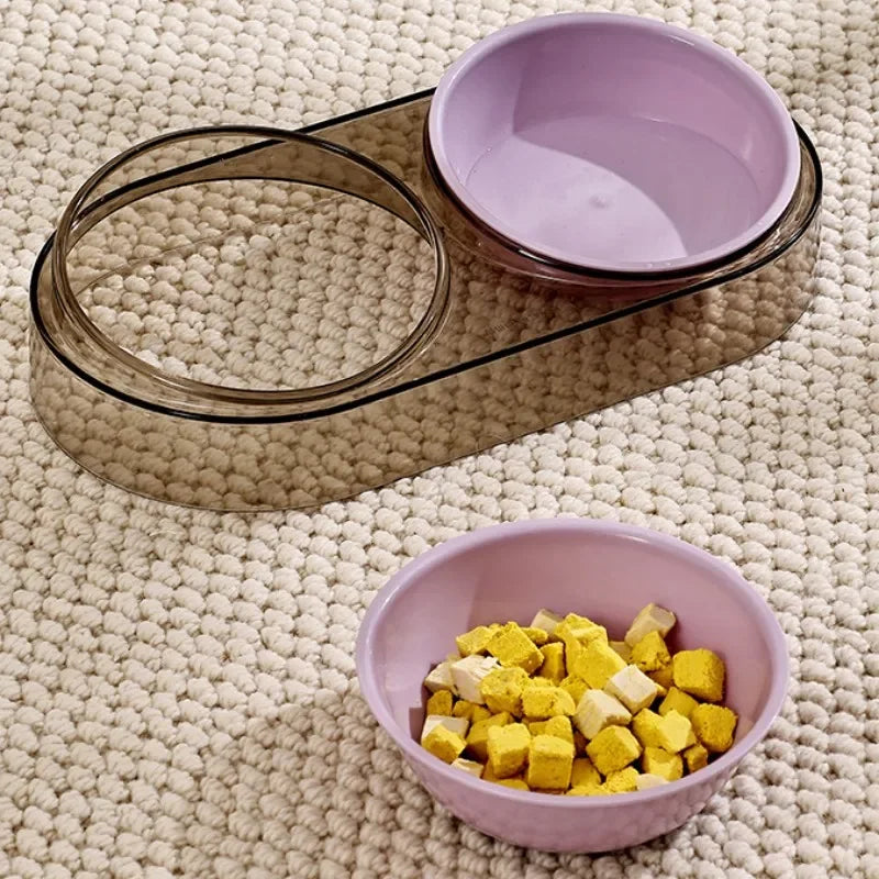 Dog Food Bowl Adjustable Cat Water Bowl Double Bowls for Dogs Feeding Neck Protector Detachable Dog Food Container Pet Supplies