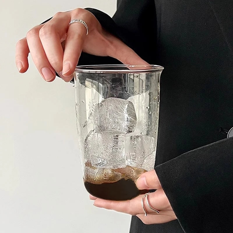 1/6 pezzi tazza di vetro giapponese tazza di vetro per caffè al latte tazza trasparente birra ins tazza di acqua potabile accessorio da cucina tazze di vetro per acqua