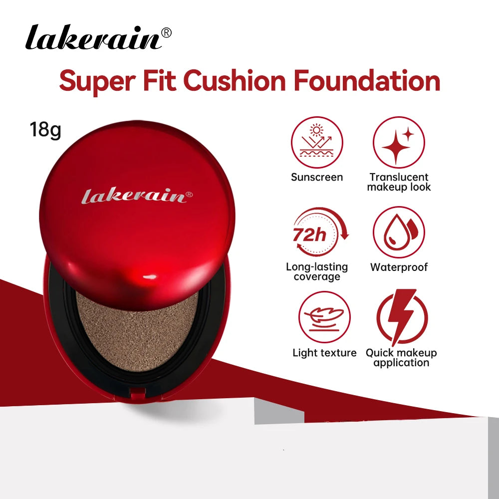 Long-lasting Coverage Foundation Sun Protection Cushion Foundation Semi-Matte Finish 72-Hour Wear Face Base Makeup Cosmetics