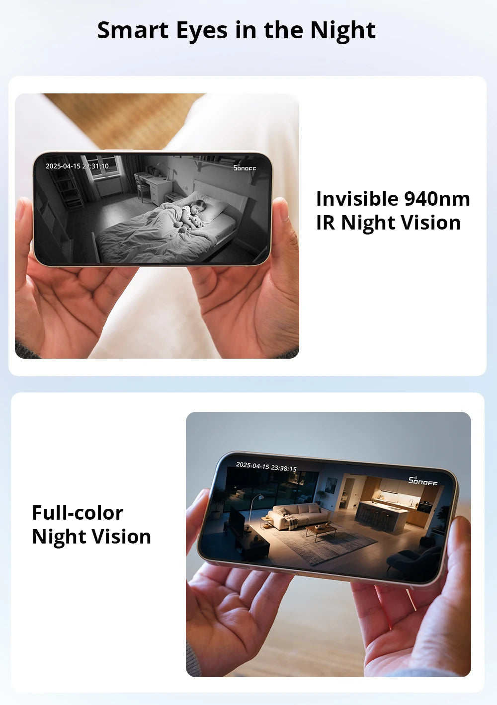 SONOFF CAM PT2 Smart Home Security Camera Smart Night Vision 360° Panoramic View Remote HD Monitoring with Real-Time Interaction