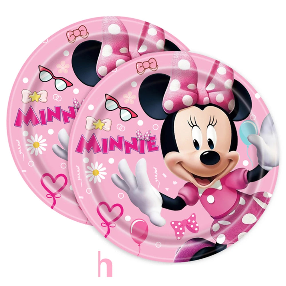 Set per Festa di Compleanno Minnie Mouse: Stoviglie, Bicchieri, Piatti, Tovaglioli, Tovaglia per Ragazze e Decorazioni Baby Shower