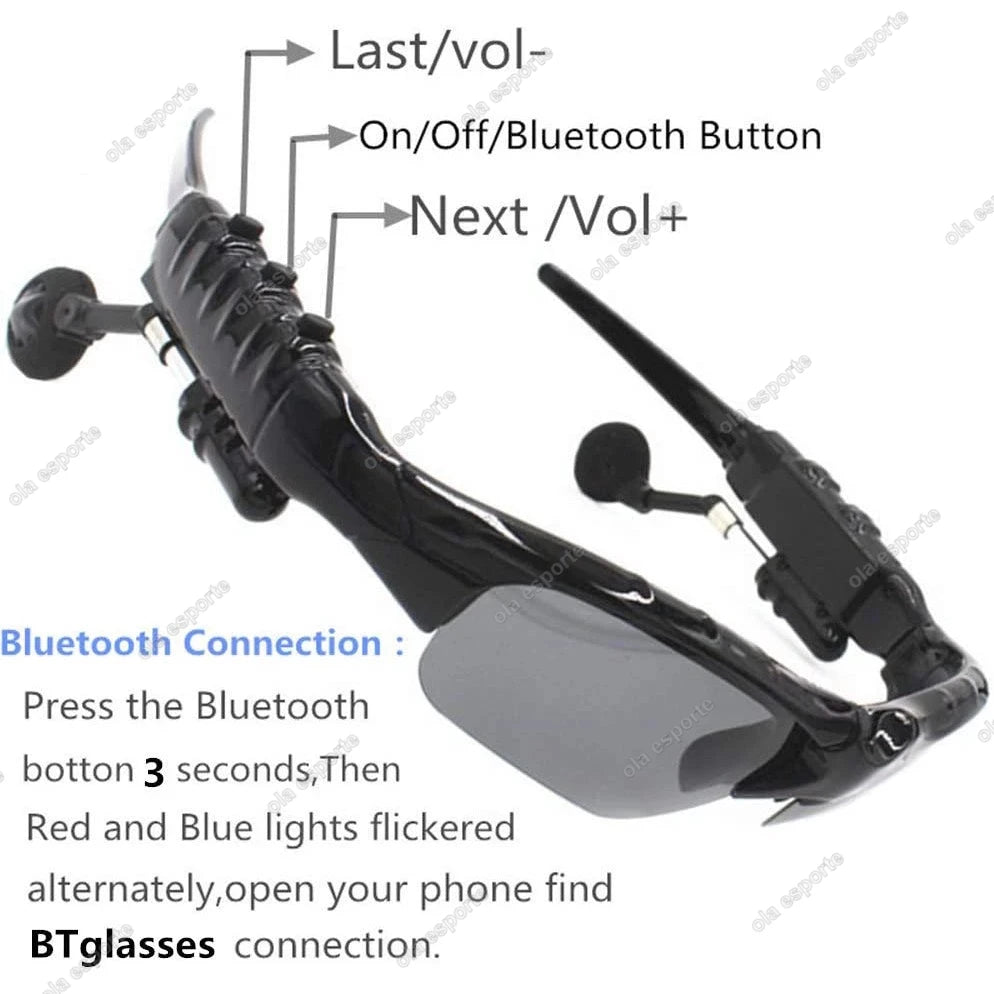 Sport Stereo Wireless Bluetooth Occhiali intelligenti Chiama Ciclismo 5.0 Auricolare Telefono Occhiali da sole da guida polarizzati Occhiali da equitazione