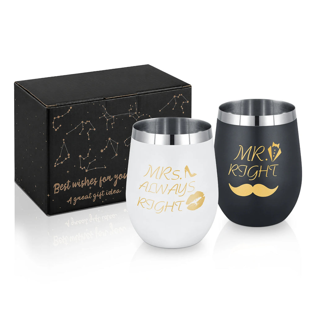 Bicchiere in Acciaio Inox a Doppio Strato con Confezione Regalo - Bicchiere per Cocktail, Martini, Mojito, Drink Misti, Bar, Feste, Birra, Vino