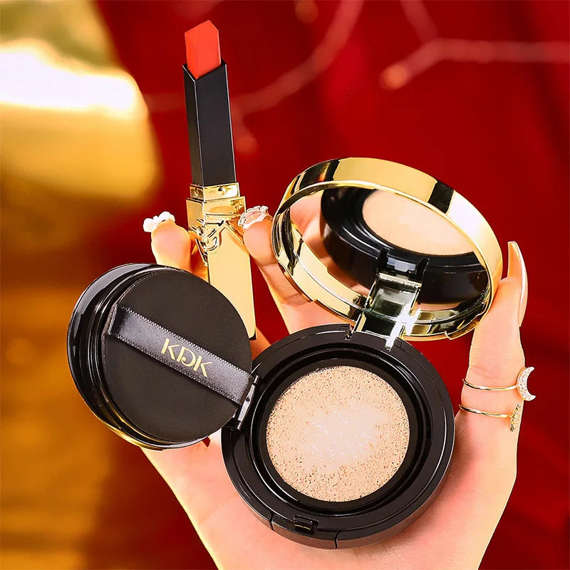 Confezione regalo Cuscino d'aria BB Cream e set trucco rossetto Set cosmetici da 2 pezzi