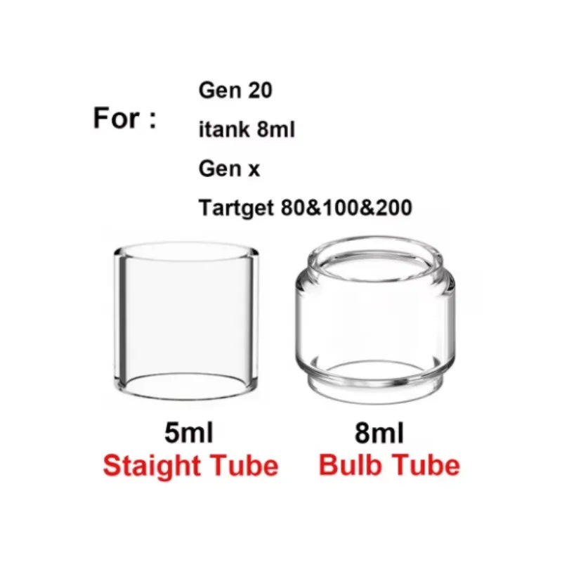 Tubo in vetro di ricambio Vaporesso ITank Straight Bubble da 5ml/8ml compatibile con Target 200 GEN 200 Target 100 Target 80 GEN X