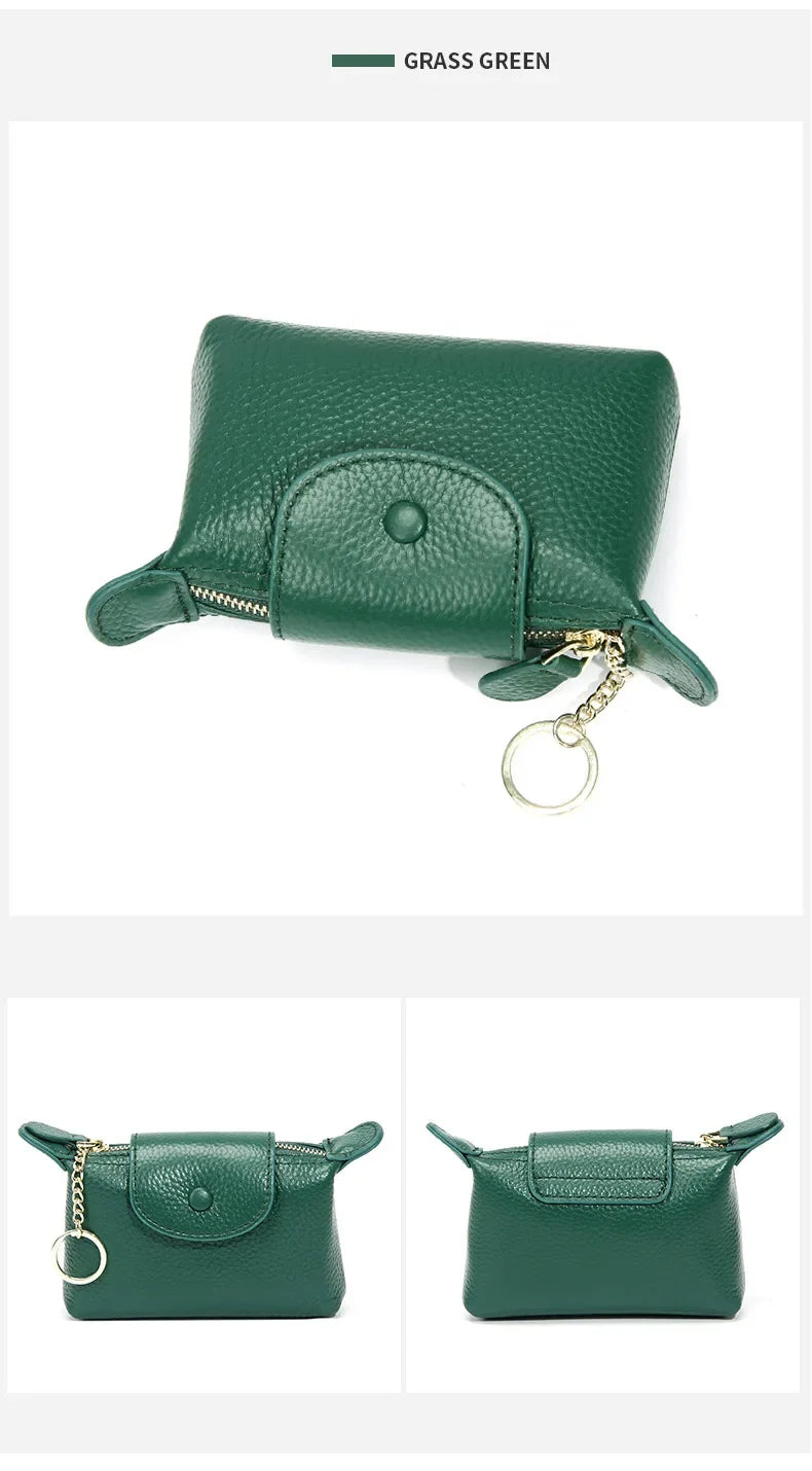 Portamonete da donna in pelle di mucca di nuova moda Porta carte creative per chiavi e rossetti Portaoggetti Portafoglio carino per donne e donne
