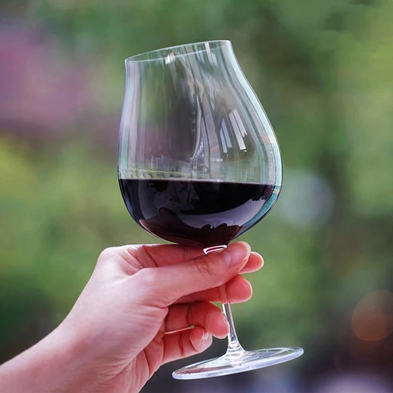 Calice in Cristallo Fatto a Mano JINYOUJIA 15oz/18oz Stile Kimura per Vino Rosso, Birra, Cocktail con Manico Corto, Estremamente Sottile e Impeccabile