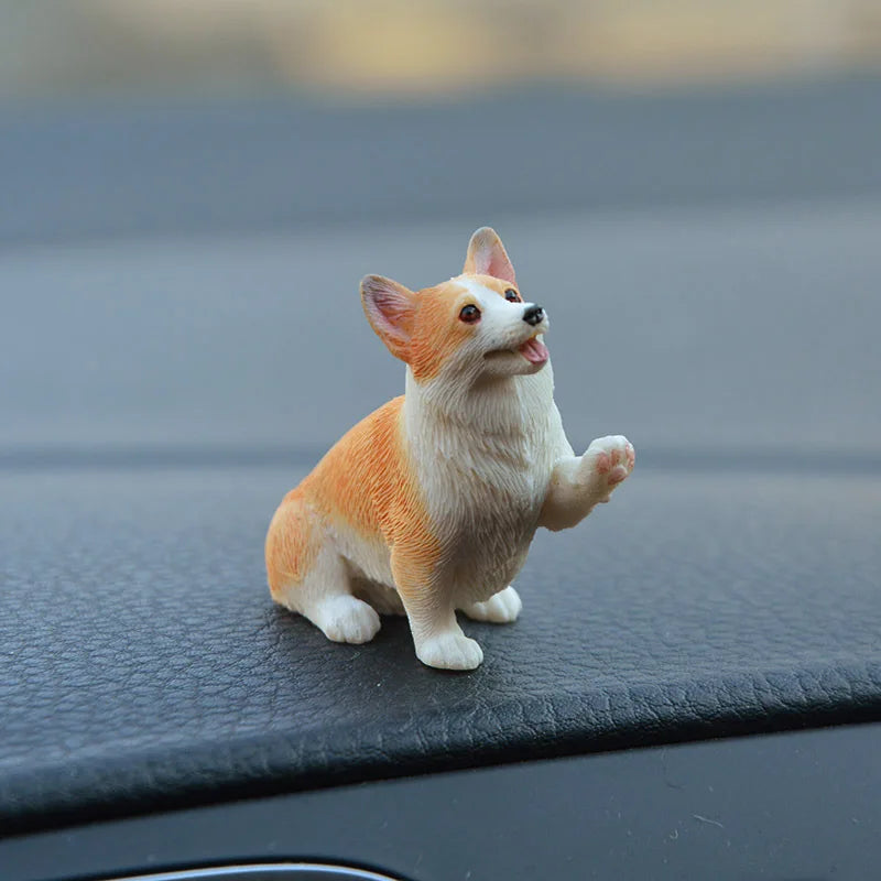 Mini Corgi Car Decoration Resin Crafts Dog Desk Decoration Decoration Simulation Cake Baking Decoration Kawaii Accessories