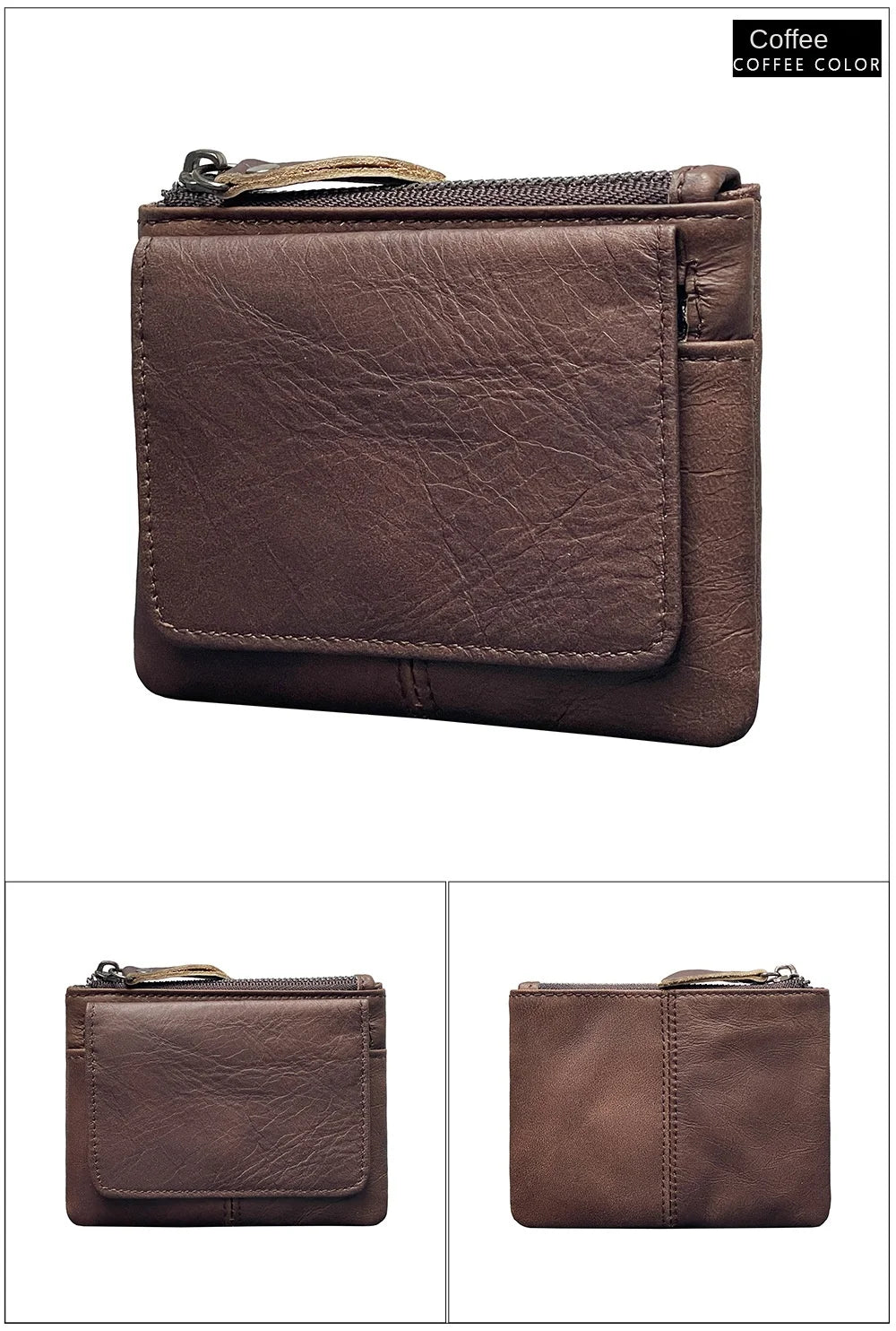 Nuova borsa per carte da donna e da uomo in pelle di mucca Portamonete Porta carte di credito sottile Portafoglio per uomo e donna Tasca per carta d'identità
