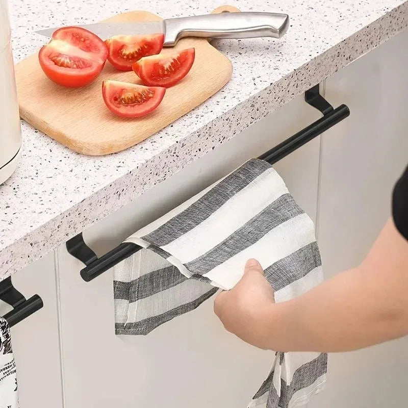 Portasciugamani sopra la porta Portasciugamani in acciaio inossidabile Organizzatore di stoccaggio Porta dell'armadio da cucina per bagno Portasciugamani sospeso