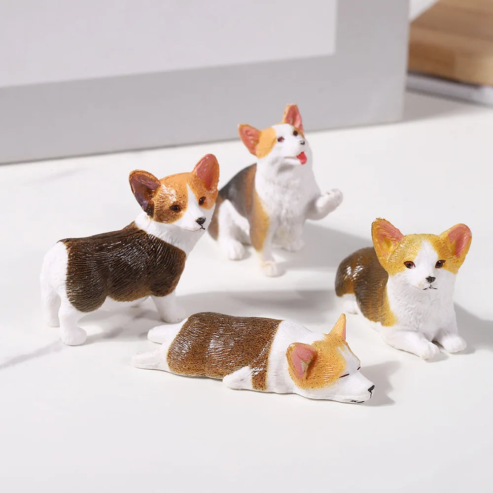 Accessori per giocattoli per cani da cruscotto per auto Decora squisiti mini ornamenti per bambole in resina Corgi Interni auto Decorazioni regalo per cuccioli carini
