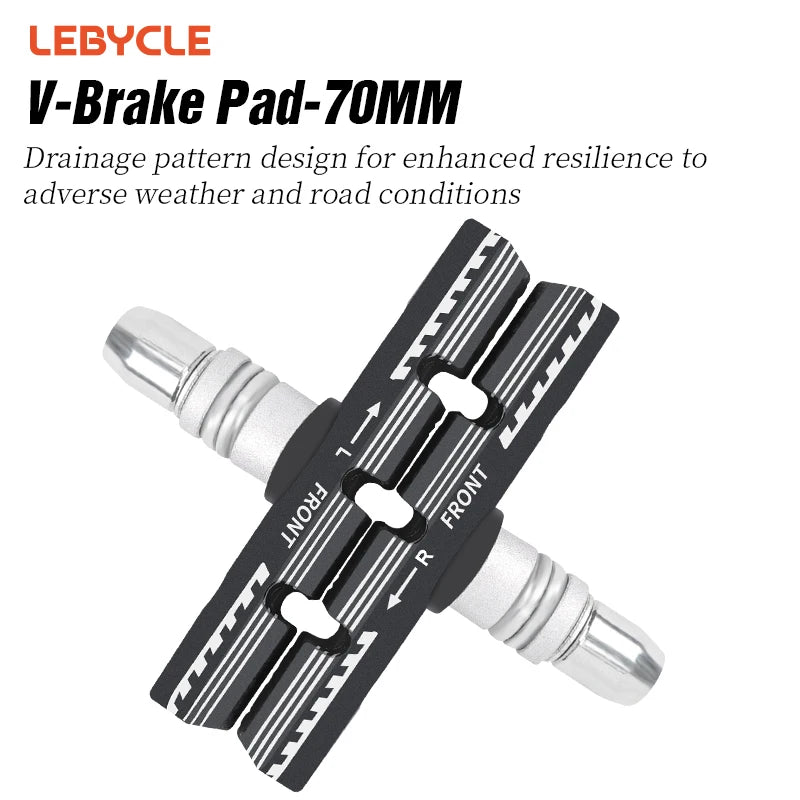 LEBYCLE MTB Bici Da Strada V-Pastiglie Freno Bici Scarpe Da Freno 70mm 73mm Filettato Per Freni A Tiro Lineari Tutti i Meteo A Basso Rumore