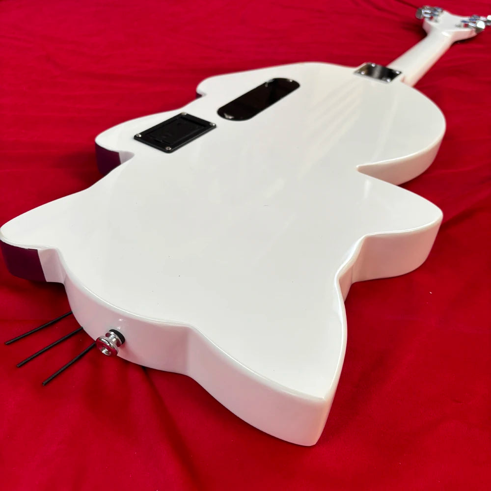Chitarra elettrica White Cat con hardware di alta qualità, tasti scorrevoli, accordatura stabile, manico confortevole, suono bilanciato