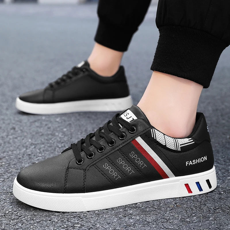 Scarpe sportive casual da uomo con punta tonda per il pendolarismo, stile semplice primaverile e autunnale, leggere, traspiranti e comode.