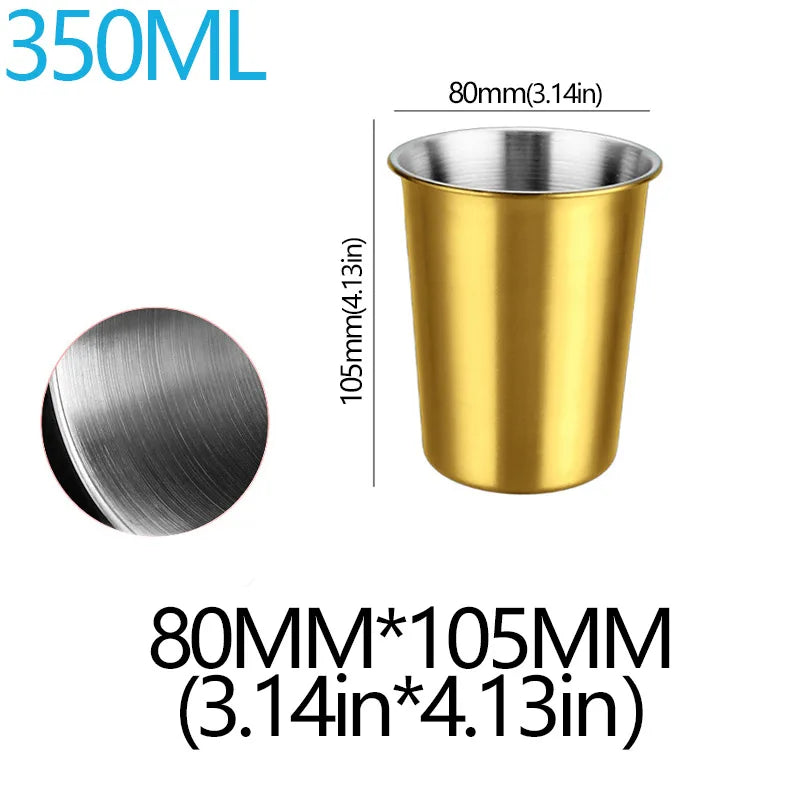 350/500ml Tazze in acciaio inossidabile Ufficio domestico Bar Cucina Bevande Bicchiere da caffè Tè Bere Boccale di birra Tazza da viaggio in metallo