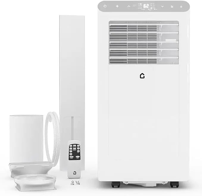 Condizionatore d'Aria Portatile da 8000 BTU, Silenzioso 3-in-1 per Interni con Funzioni di Raffreddamento, Deumidificazione, Timer 24H, Kit Completo per Finestre