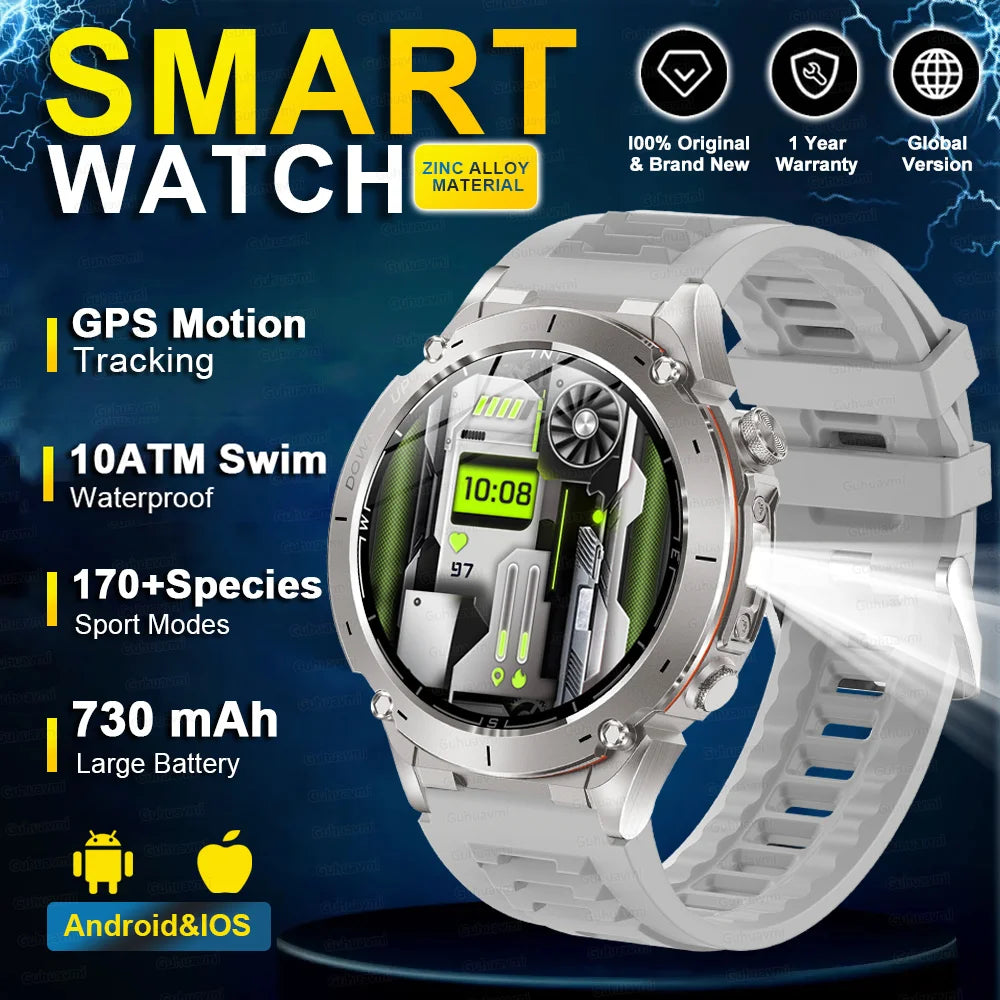 2025 Nuovo originale Stratos 4 GPS Smartwatch 1.43 "AMOLED HD Schermo Bussola Altimetro barometrico Torcia Chiamate vocali SmartWatch