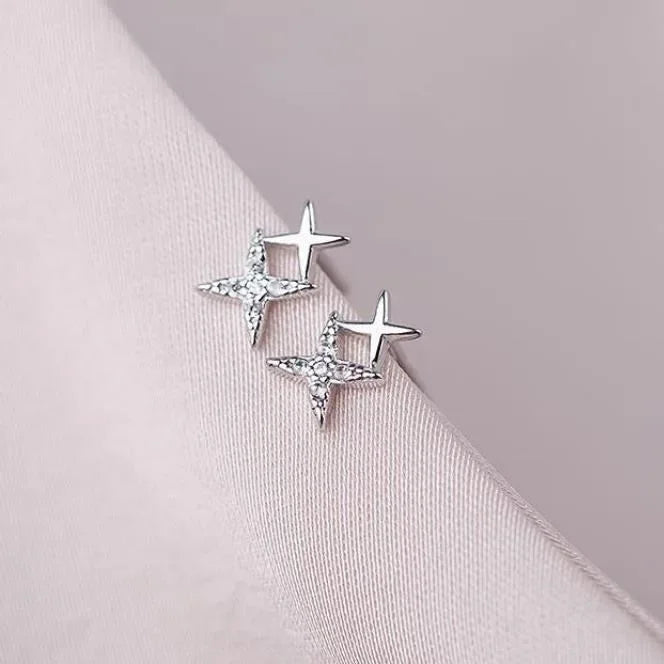 REETI 925 Timbro Argento Colore Stella Orecchini con perno Donne Ragazza Regalo Carino Banchetto Asimmetria Gioielli Dropshipping All'ingrosso