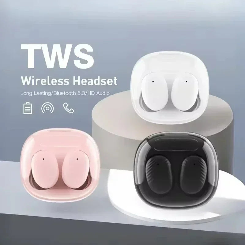 Auricolari Bluetooth TWS, cuffie wireless con cancellazione del rumore e microfono, compatibili con smartphone.