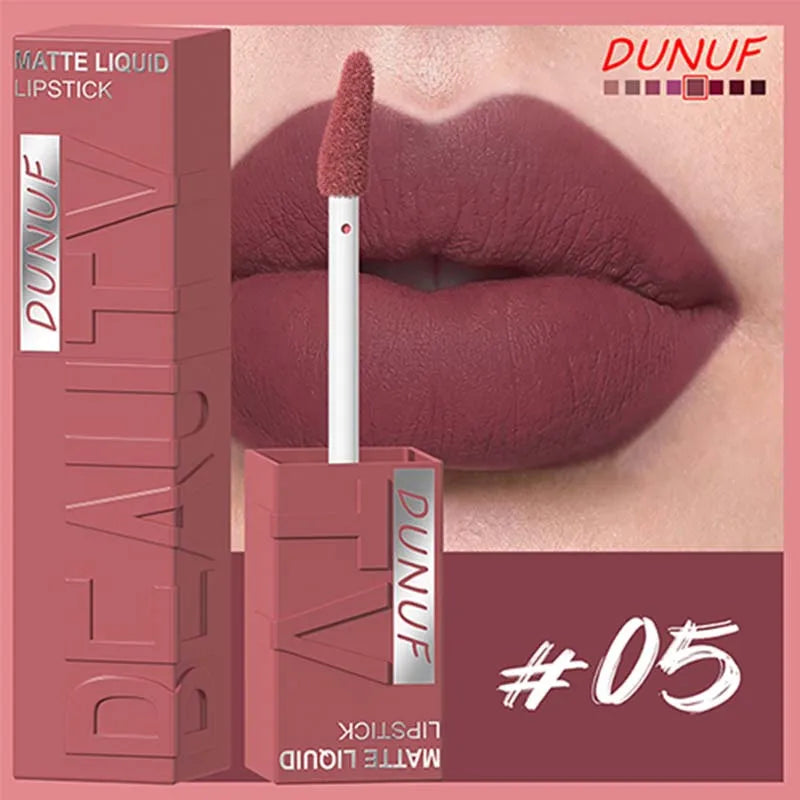 Matte Velvet Lip Gloss Long Lasting Silky Smooth Liquid Lipstick Not Easy To Fade Lipgloss Makeup Sexy Purple for Women Lip Tint