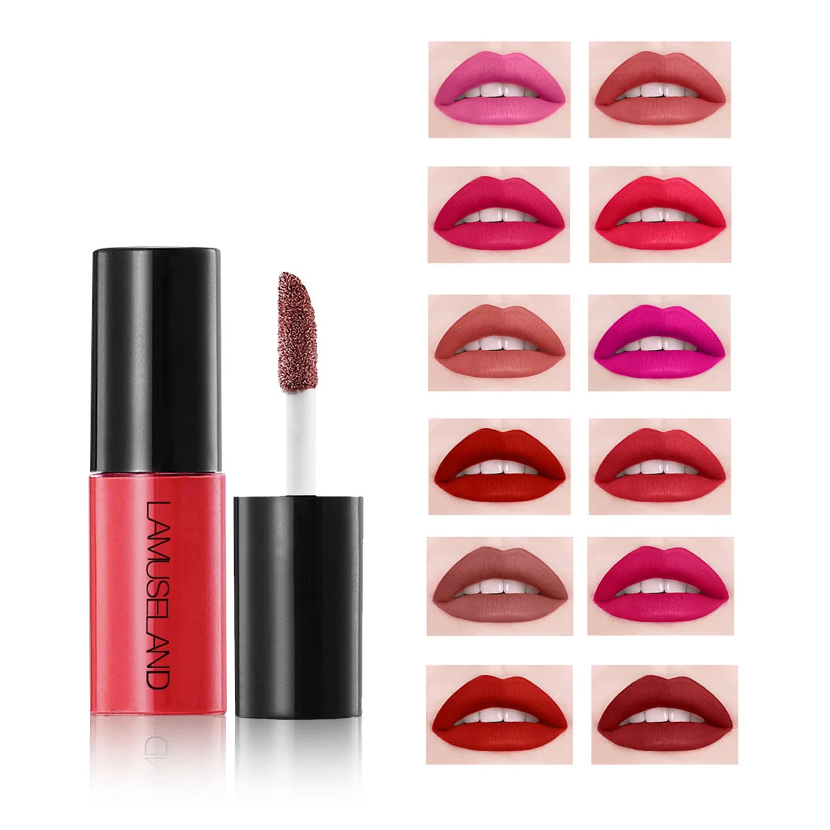Mini 12 colori lucidalabbra liquido impermeabile antiaderente 24 ore di lunga durata velluto opaco rossetto lucidalabbra trucco cosmetico cura