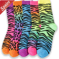 5 Pairs UNISEX Leopard Print Personalized Fashion Breathable Thin Funny Sweat-absorbing Spring Simple Socks For Girls Wholesale