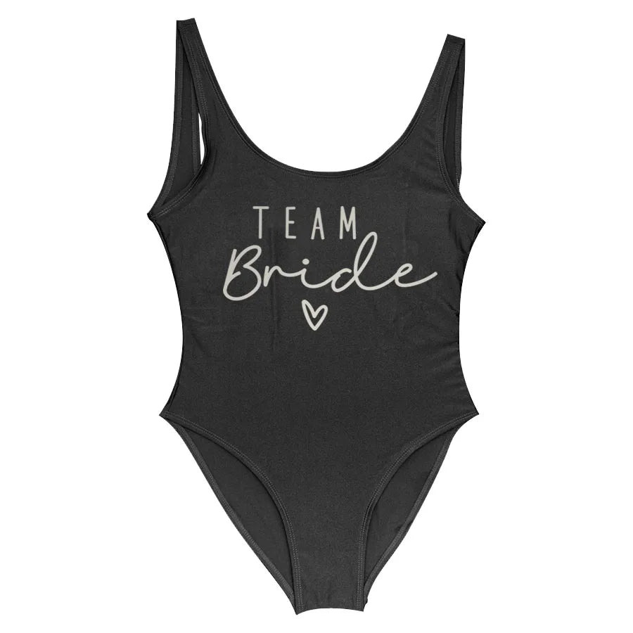 Costume da Bagno Intero Bianco S-3XL per Addio al Nubilato, Costume da Bagno da Donna per Festa Nuziale, Abbigliamento da Spiaggia e Piscina