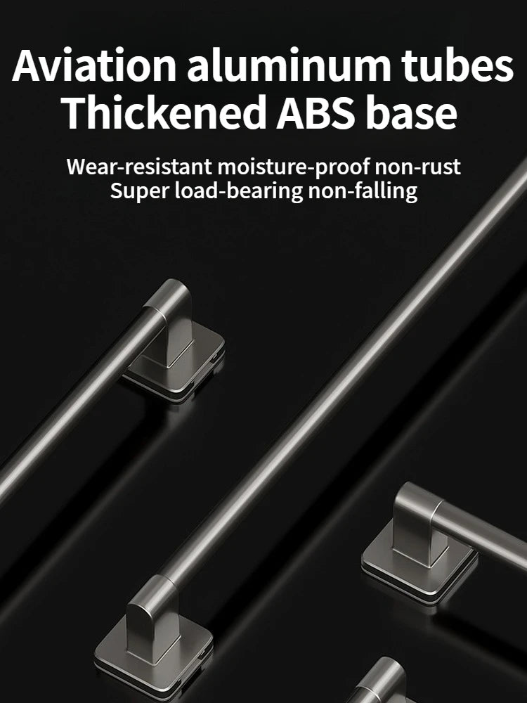 Bathroom Towel Holde Without Drilling Bathroom Black Towel Rack Towel Bar Self-Adhesive Bathroom Towel Rack Towel Rail