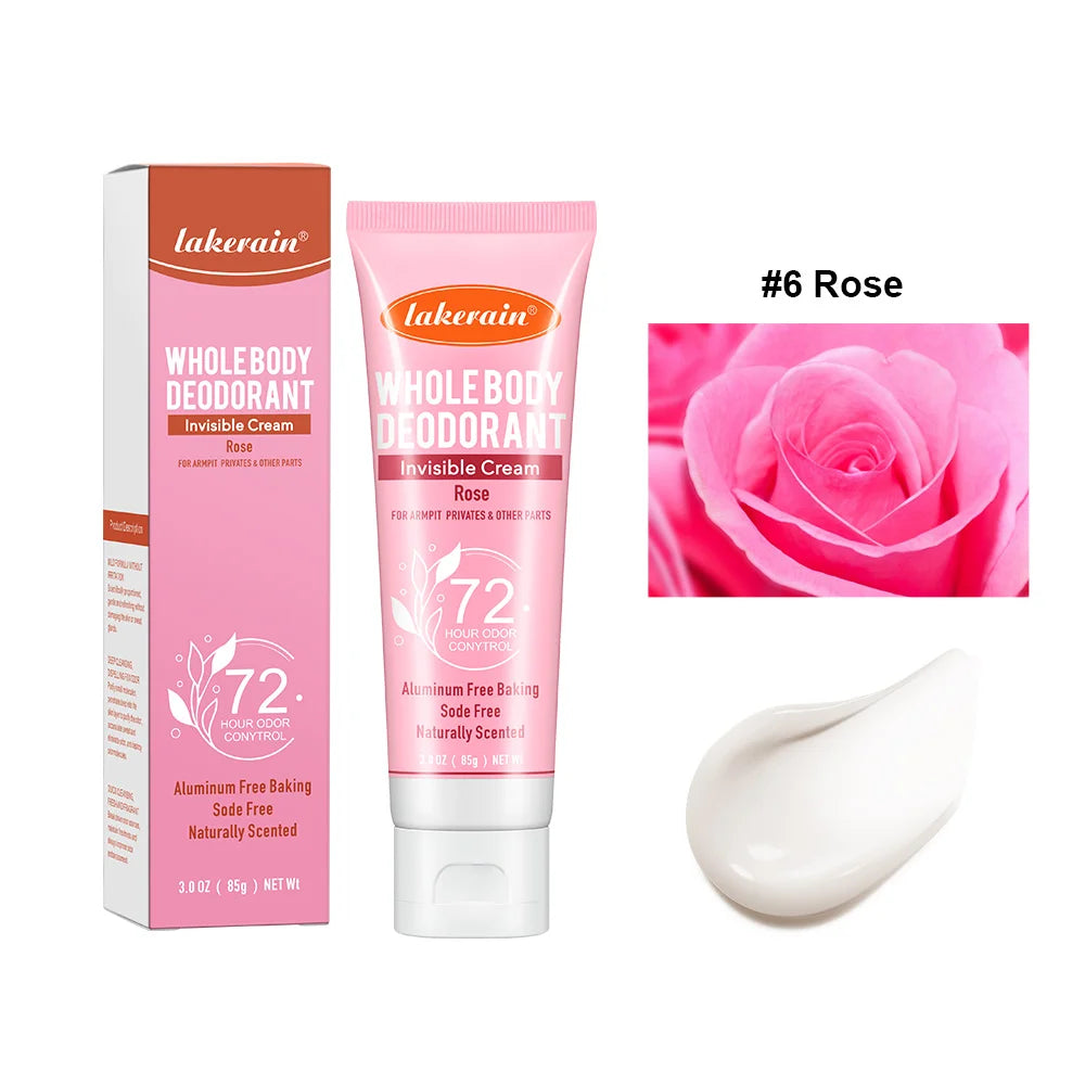 Whole Body Deodorant Deeply Improve Odor Refreshing Non-sticky Mild Formula Multiple Fragrances Creamy Texture Pre-Deodorant