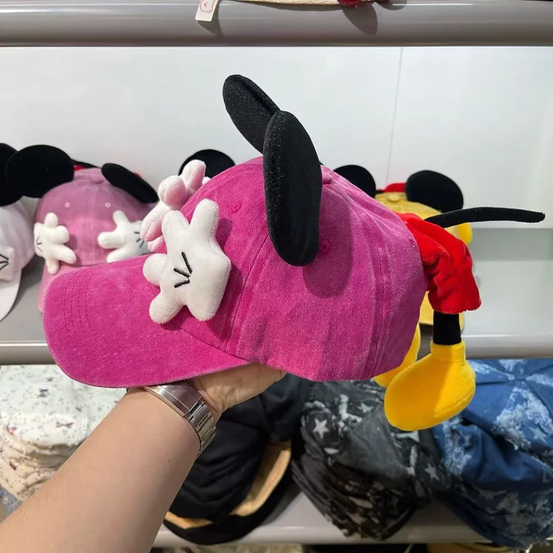 Berretto da Baseball con Orecchie da Topo Ragazze Cartoon Anime Stile Y2K