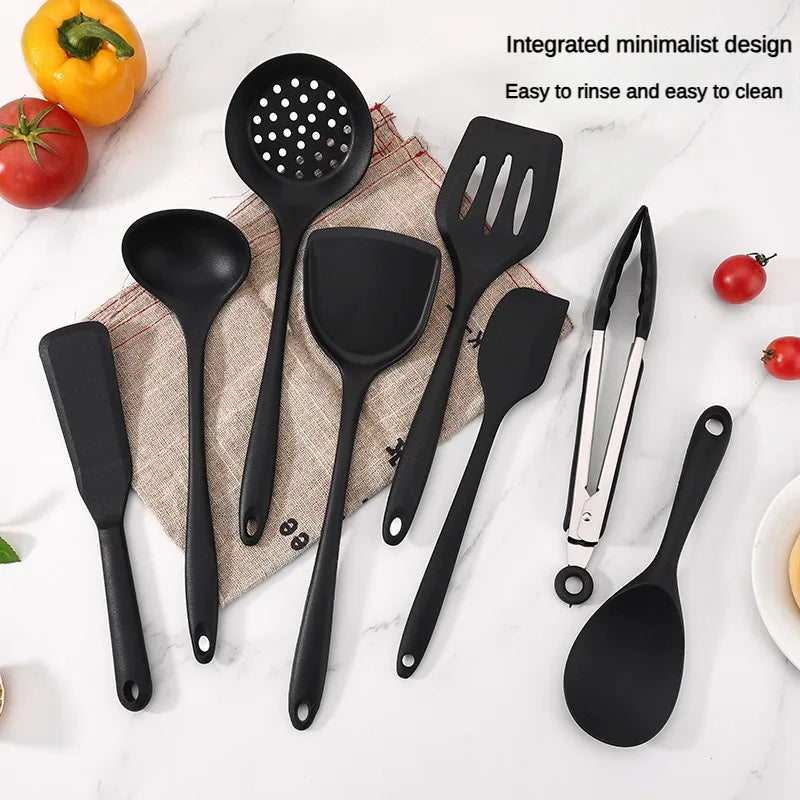 Set di utensili da cucina in silicone per uso alimentare da 1/10 pezzi, cucchiaio a fessura resistente al calore per pentole antiaderenti e pentole calde, colino multiuso