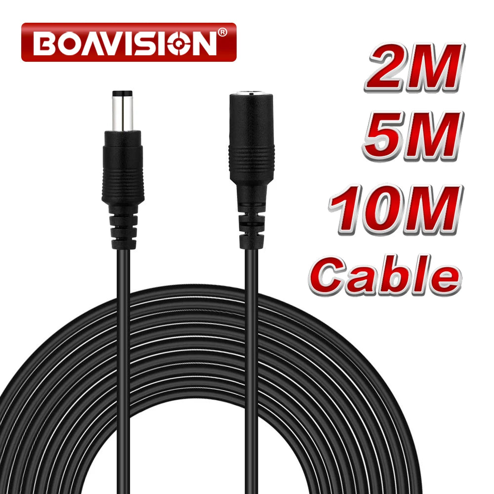 2M 6.56FT/ 5M 16.5FT / 10M 33FT DC Estensione 5.5x2.1mm Cavo di alimentazione Extender per telecamera di sicurezza CCTV Cavo di prolunga da 12 Volt