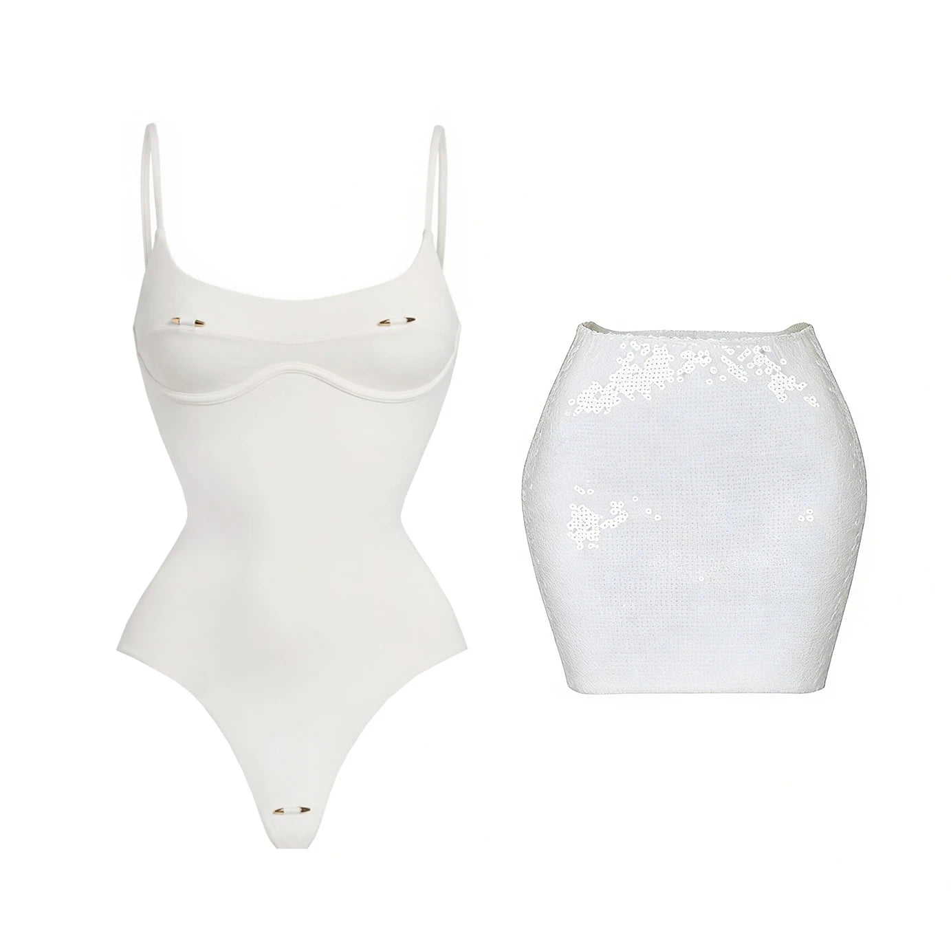 2026 2 Pezzi Costume da Bagno Intero Sexy da Donna, Monokini a Vita Alta Push-Up, Tinta Unita, Abbigliamento da Spiaggia