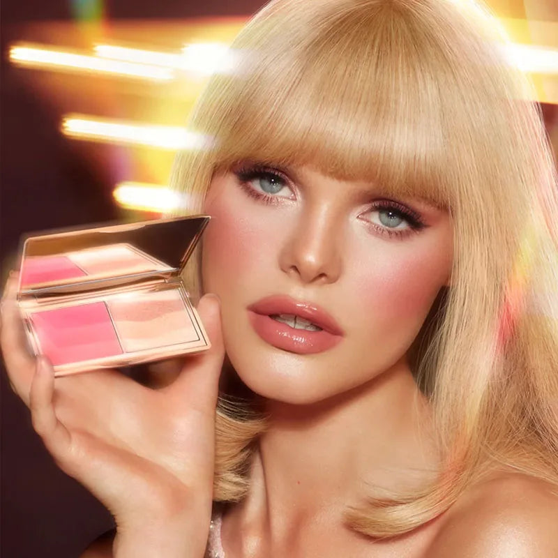 Fard CT Starlight in polvere, illuminante, due colori, delicato, a forma di cuore, cosmetici naturali