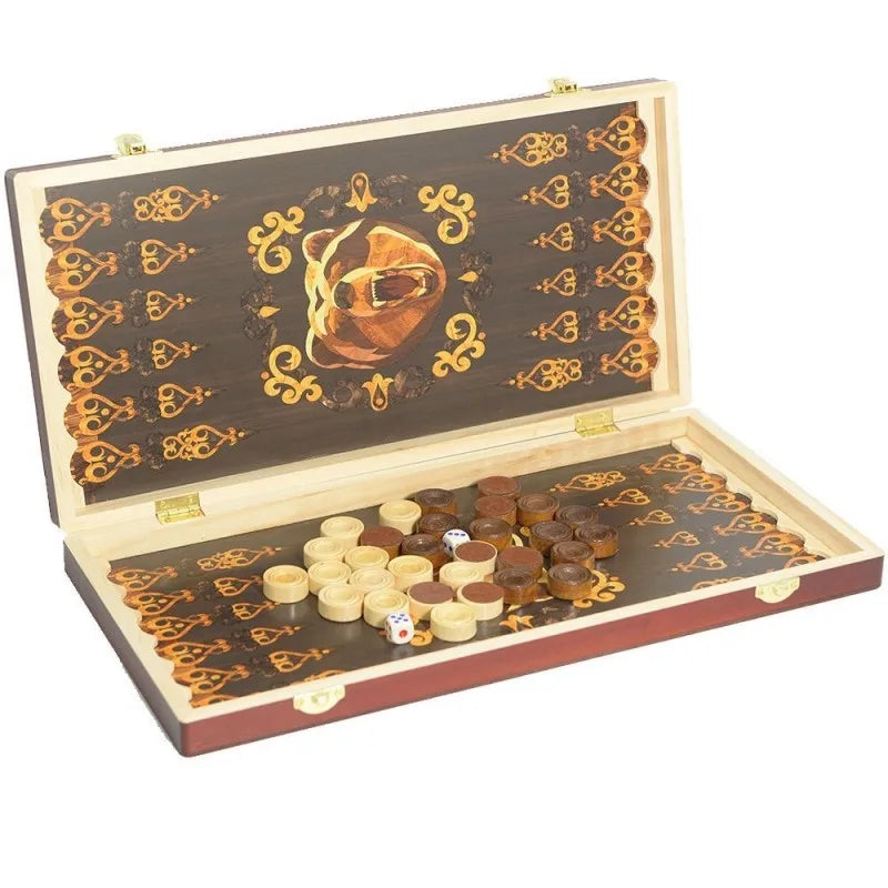 Gioco di scacchi da tavolo Set di scacchi pieghevoli in legno Set di scacchi squisito Set di giochi di scacchi e dama