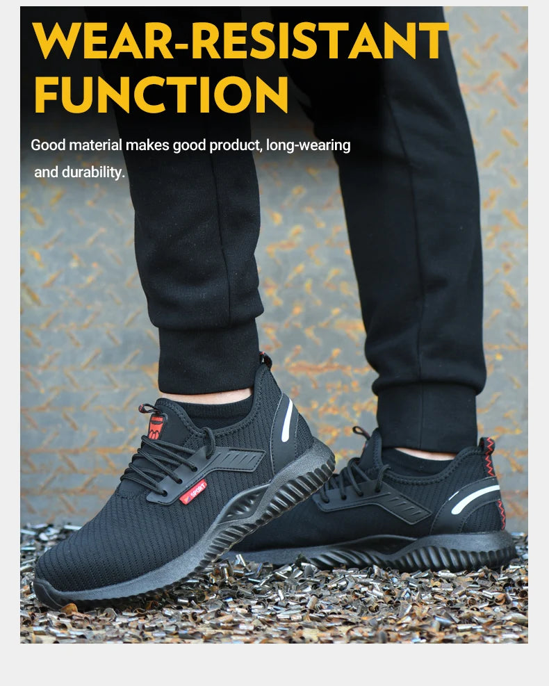 Sneakers da lavoro scarpe con punta in acciaio scarpe antinfortunistiche da uomo scarpe da lavoro antiforatura stivali moda indistruttibile calzature sicurezza