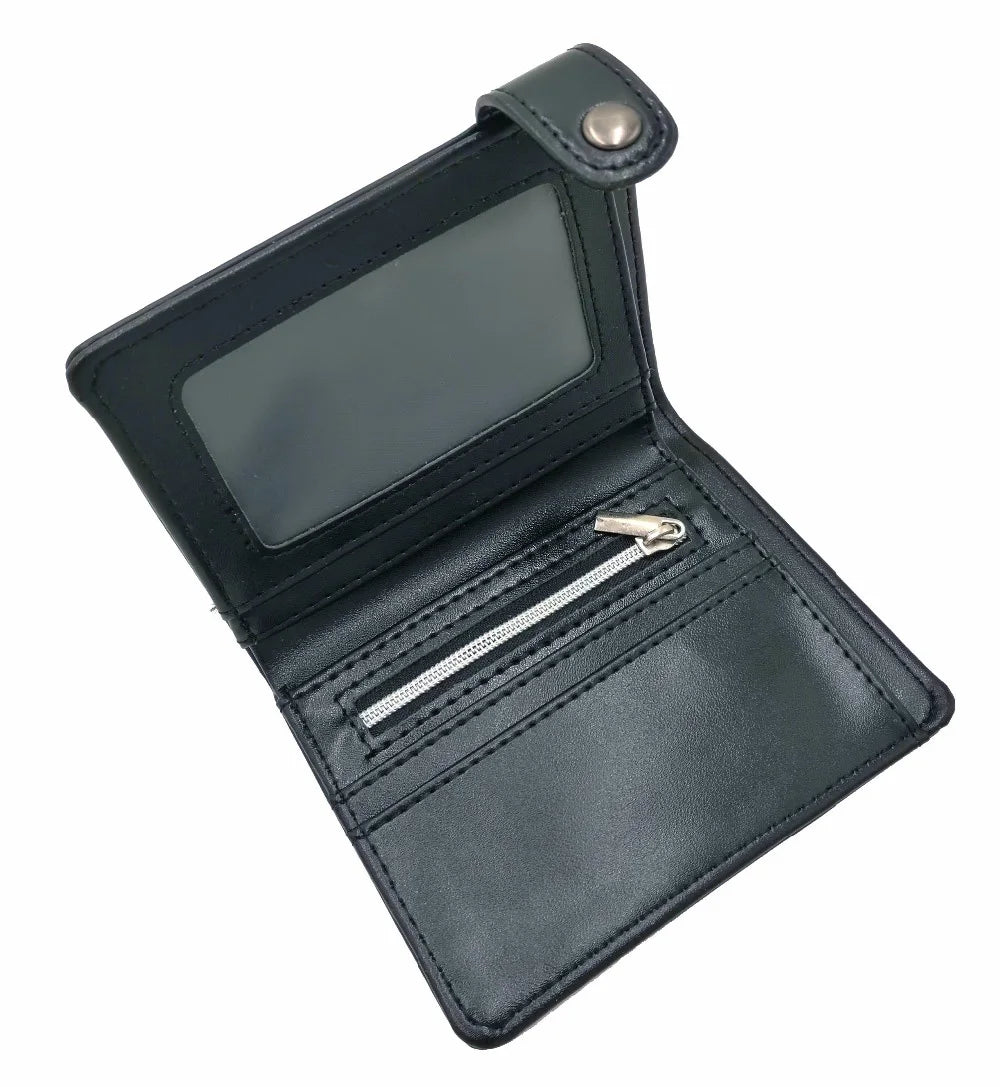 Death Note Anime Portafoglio corto in pelle PU nera Porta carte e portamonete per regalo per ragazzi e ragazze