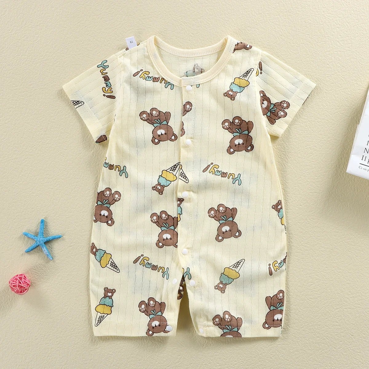 Tutine Neonato 2026 Nuove in Cotone Puro Estive per Bambini e Bambine, Pagliaccetti a Maniche Corte Sottili con Bretelle, Abbigliamento per Neonati