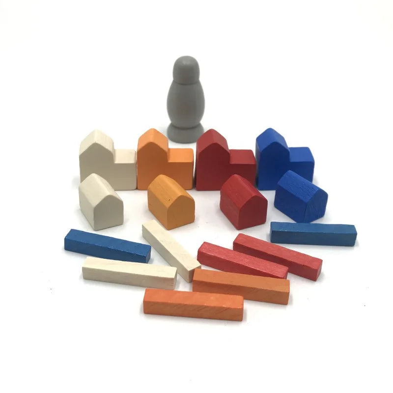 97 pezzi/set Way/House/City/Pezzi da gioco in legno Pezzi degli scacchi colorati per accessori per giochi da tavolo