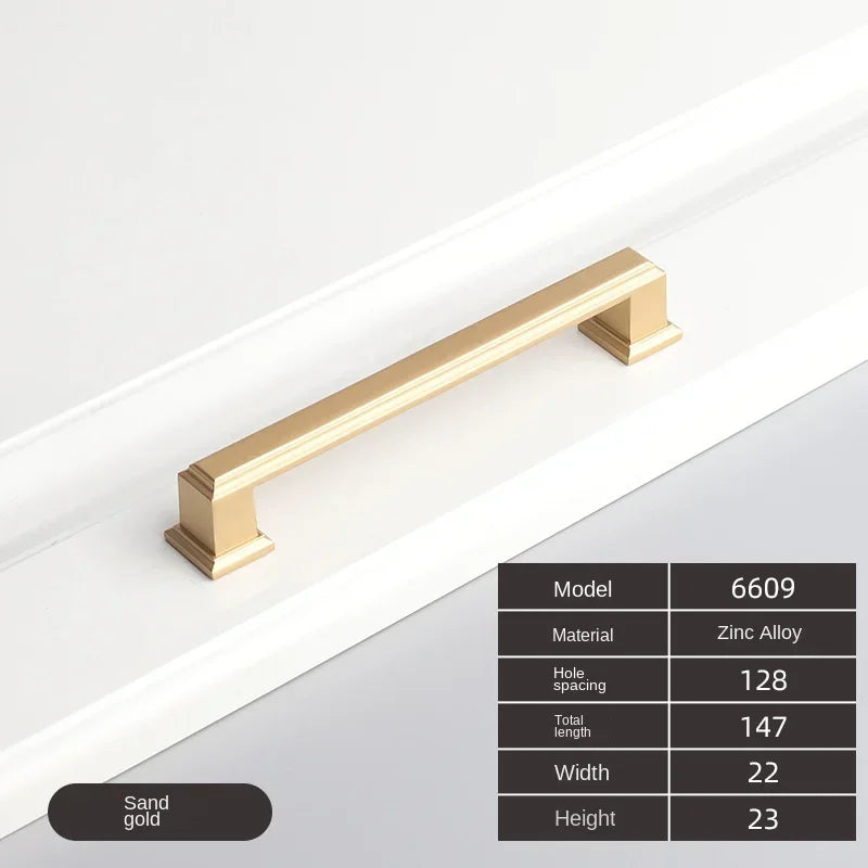 American Style Zinc Alloy Thick Solid Door Handle Drawer Pull Black Gold Wardrobe Cupboard Bedside Table Handle Cabinet Pulls