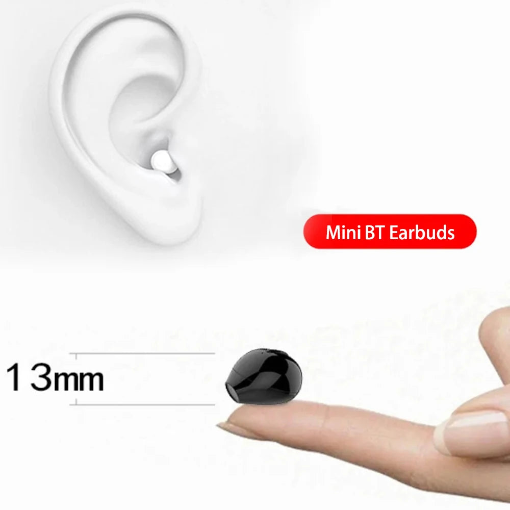 Mini cuffie per il sonno invisibili Auricolari wireless Bluetooth TWS con microfono Auricolari in-ear con cancellazione del rumore Cuffie sportive