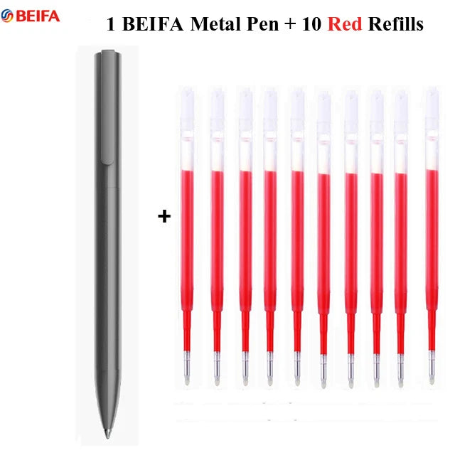 BEIFA Metal Gel Ink Sign Pen Rotating 0.5MM Black Switzerland Refill Business Signing School Office Stationery