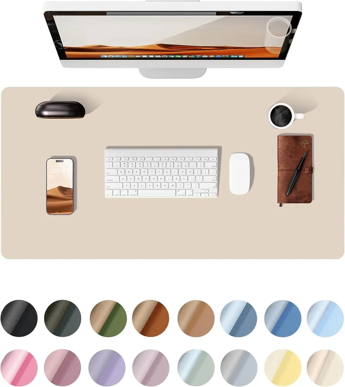 Tappetino Per Mouse Grande In Pelle PU Antiscivolo Per Scrivania E Laptop