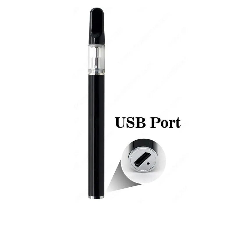 CC-ell Vaporizzatore per olio spesso Vape 320mAh con porta di ricarica Micro USB inferiore 0,5 ml 1,0 ml Cartuccia in ceramica Penna sottile con filettatura 510