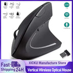 Mouse Verticale Wireless 2,4 GHz Ergonomico DPI 800 1200 1600 6 Pulsanti Per PC
